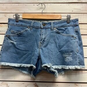 Roxy Denim Cutoff Shorts Distressed Frayed Hem Blue Jean Festival Summer Size 28